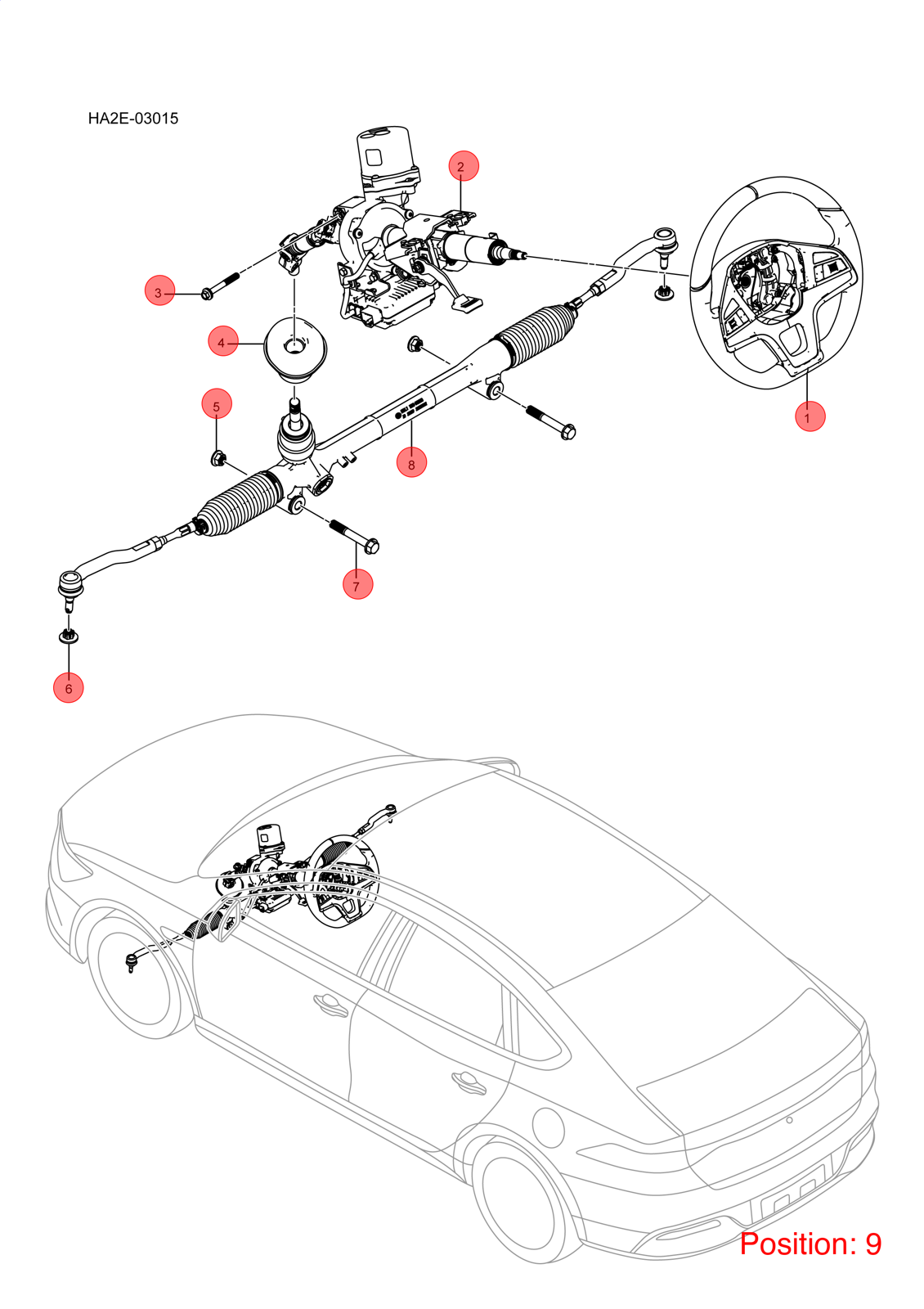 BYD Steering column OEM 1524807200 HAD3404100 FOR Qin KING Chazor Seal5 Destroyer 1524807200-BYD_OEM