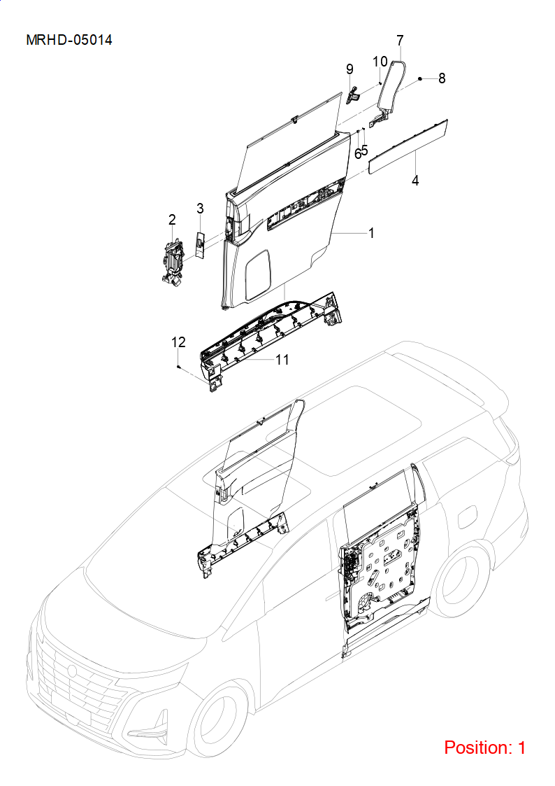 BYD Door panel OEM 1525236700 MRHD620210000ZBD FOR DENZA 1525236700-BYD_OEM