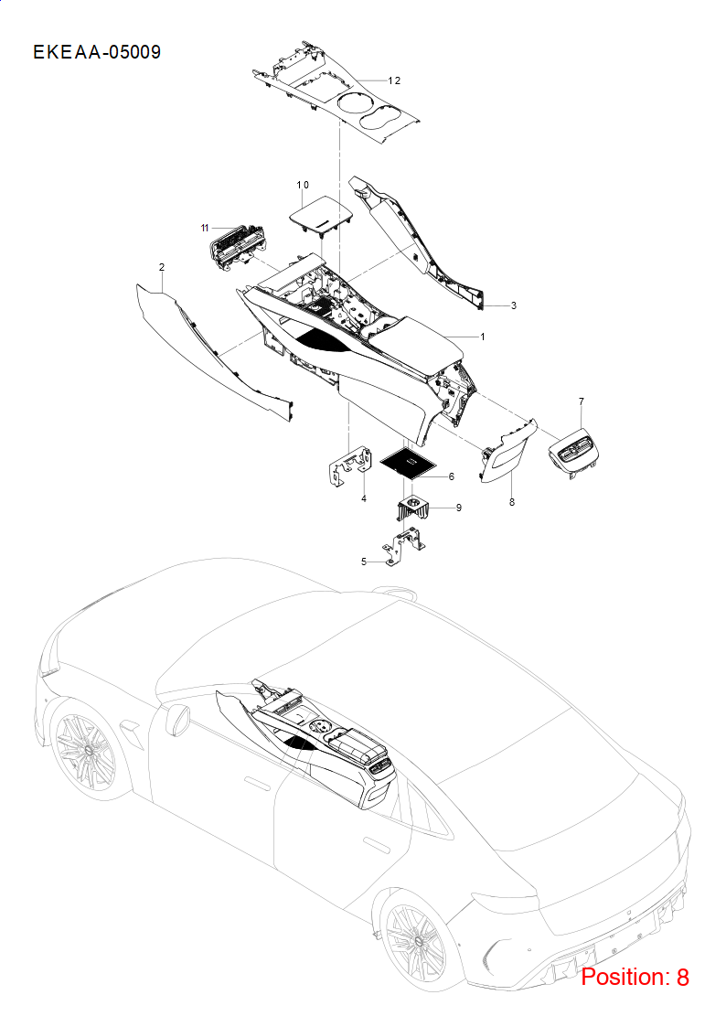 BYD Armrest box trim panel OEM 1538221700 EKEAA5305510A00LC9 FOR Seal 1538221700-BYD_OEM