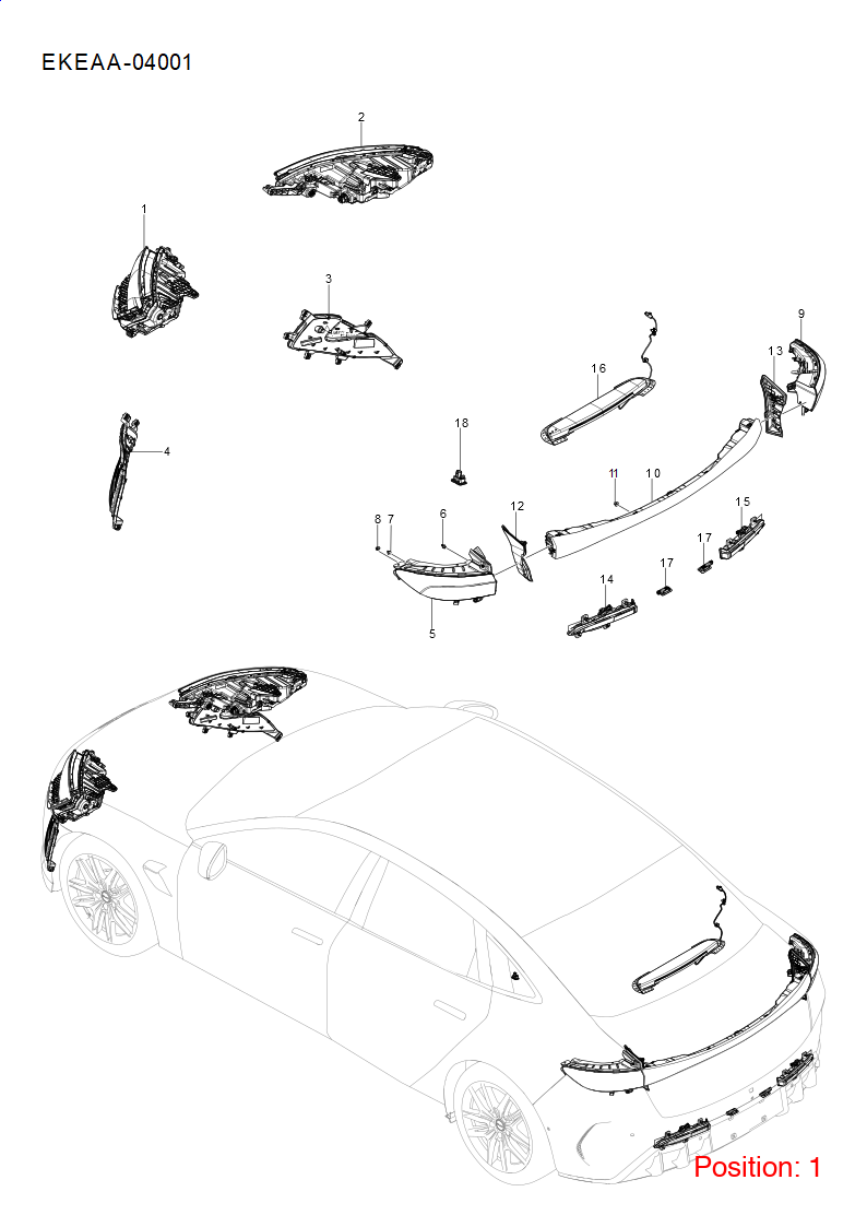 BYD Headlight OEM 1541006300 EKEAA4121010 FOR Seal 1541006300-BYD_OEM