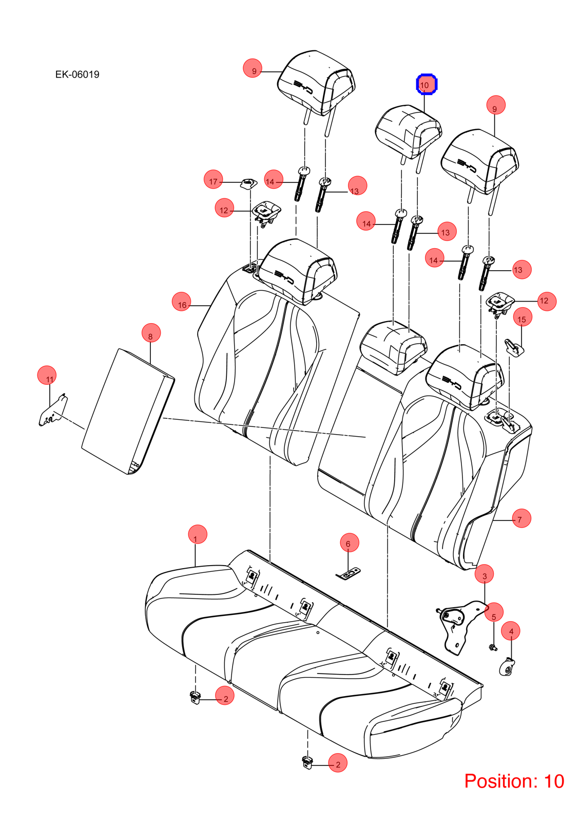 BYD Seat headrest OEM 1559588000 EKEC700803000A7 FOR Seal 1559588000-BYD_OEM