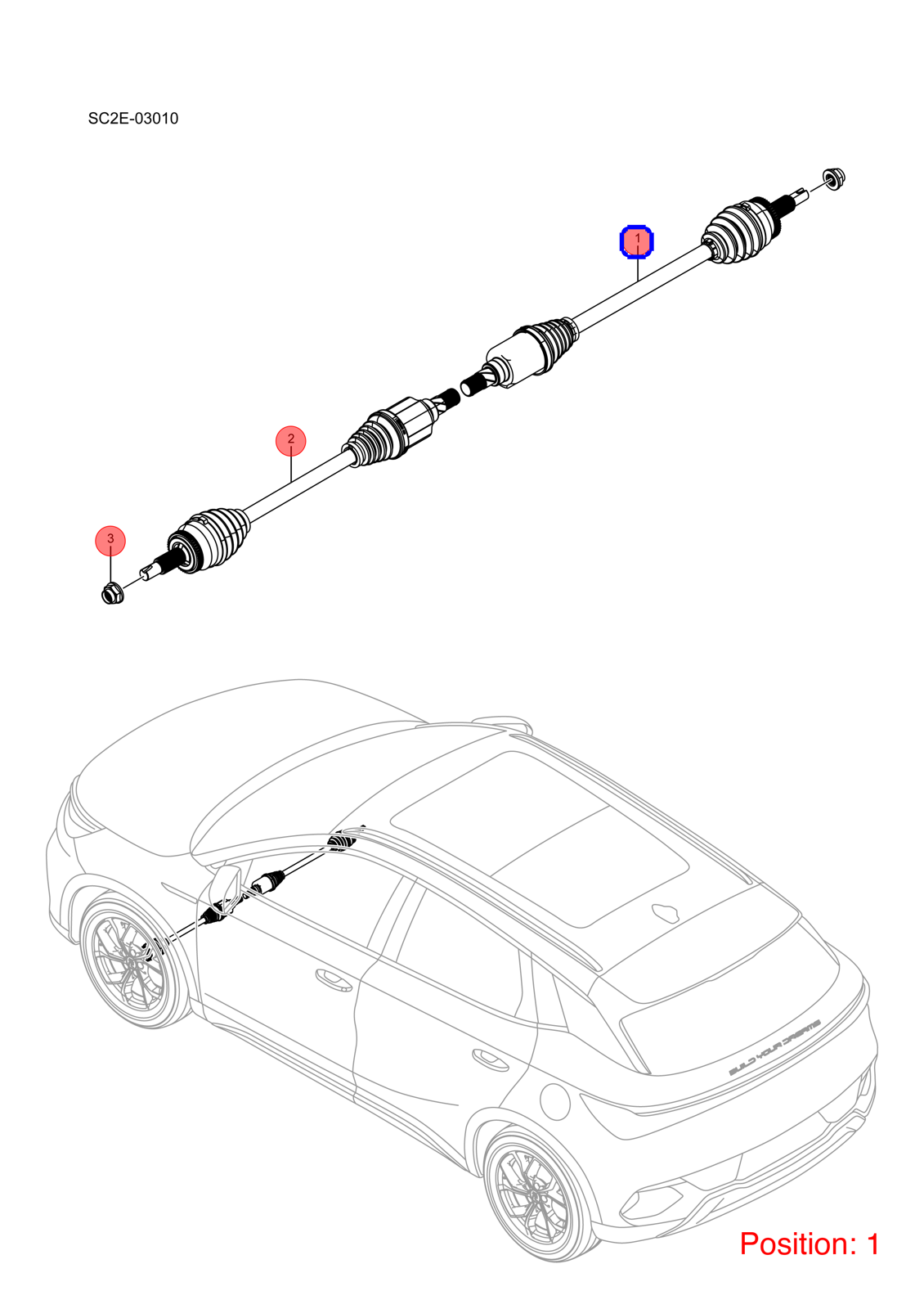 BYD Axle Shaft OEM 1559988000 EM2EF2203020BD2 FOR Dolphin 1559988000-BYD_OEM