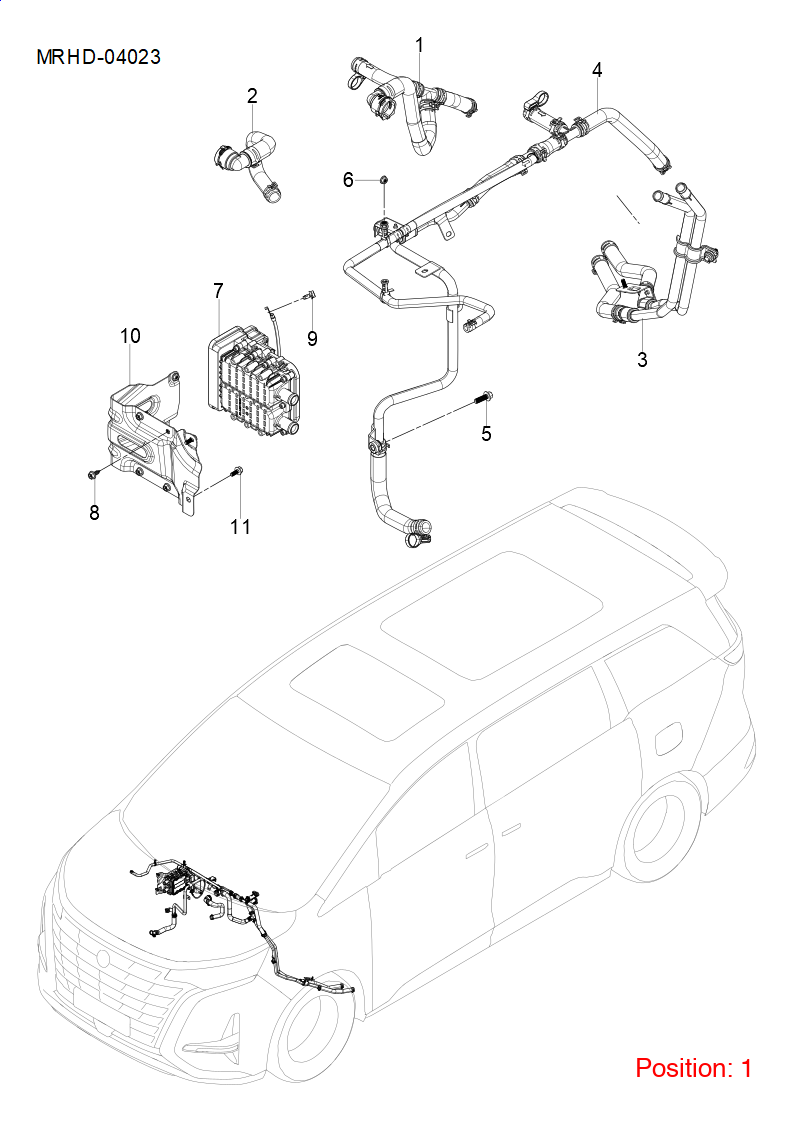 BYD Coolant Inlet Hose OEM 1563312500 MRHD8101710 FOR DENZA 1563312500-BYD_OEM