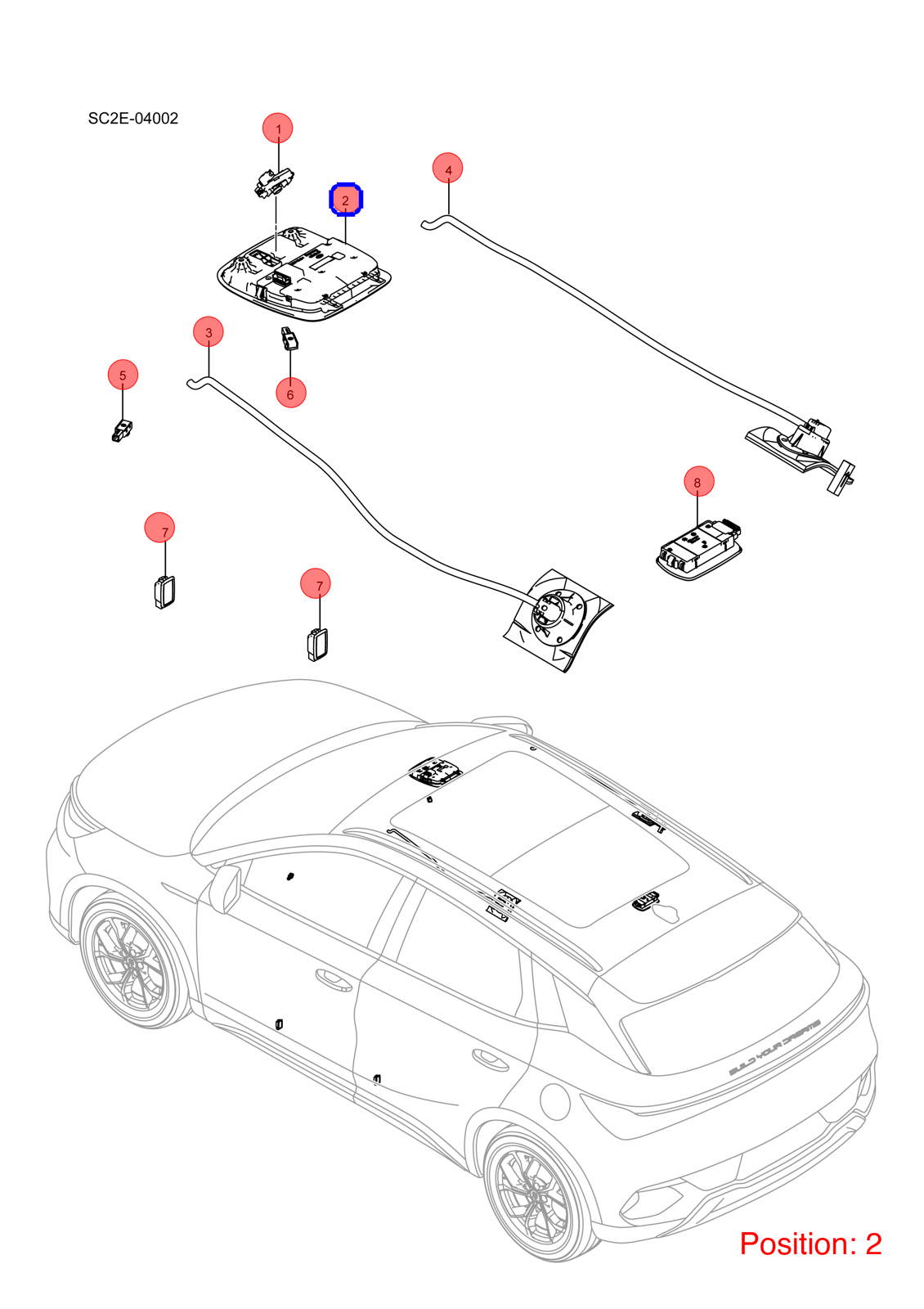 BYD Reading light OEM 1571184600 SC2E4123010F00HB3 FOR Atto3 Yuan 1571184600-BYD_OEM