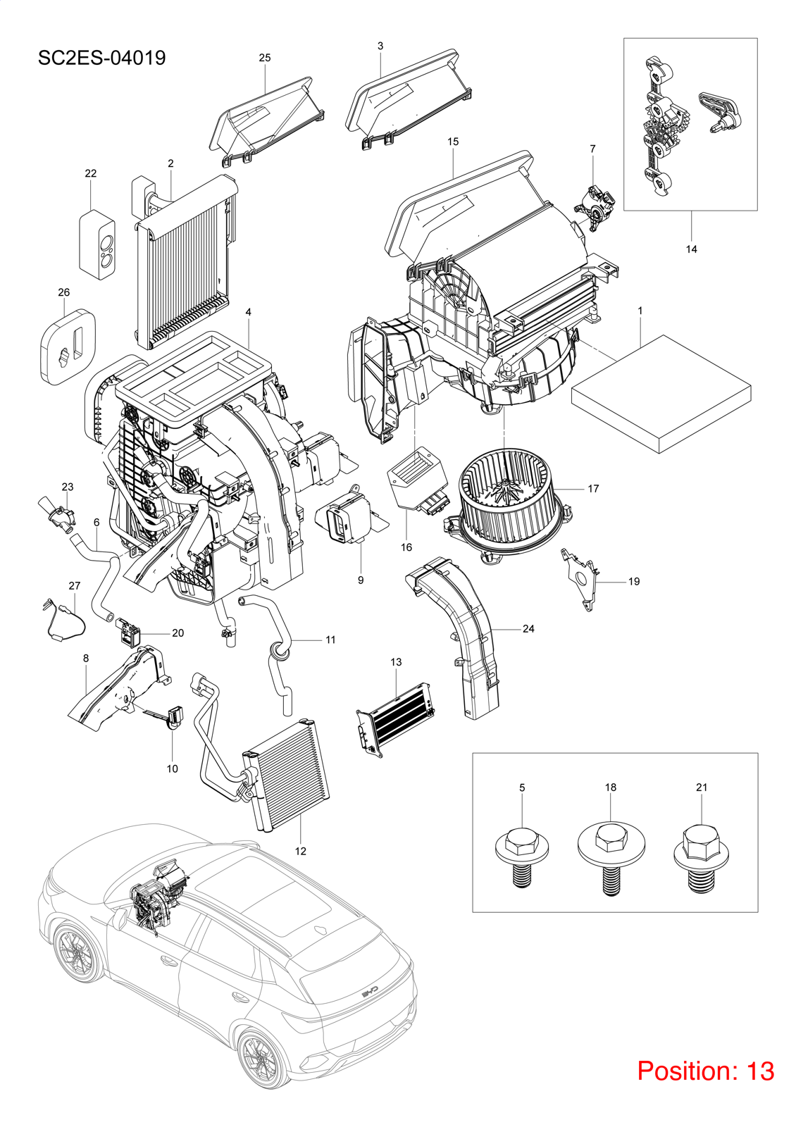 BYD Air conditioning heater OEM 1587470000 SC2ES8107600 FOR Atto3 Yuan 1587470000-BYD_OEM