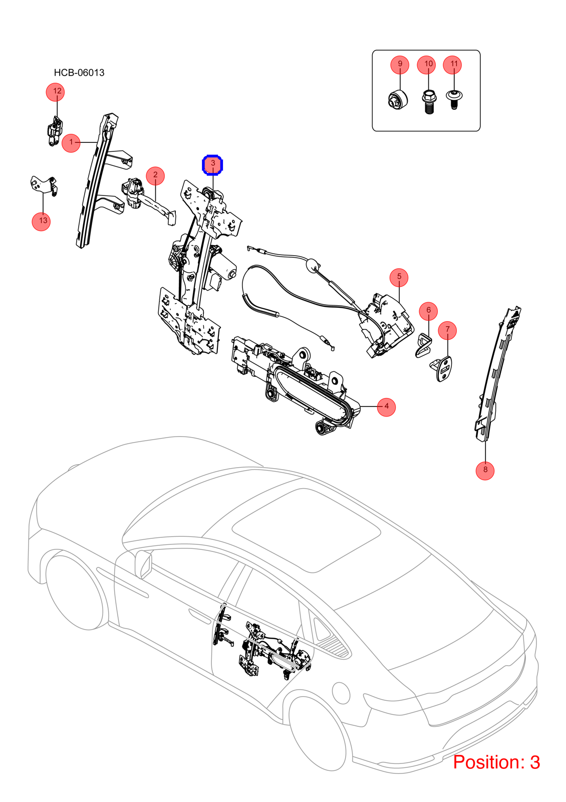 BYD Rear Left Door Window Regulator OEM 1600259600 HC6204109K FOR Han 1600259600-BYD_OEM