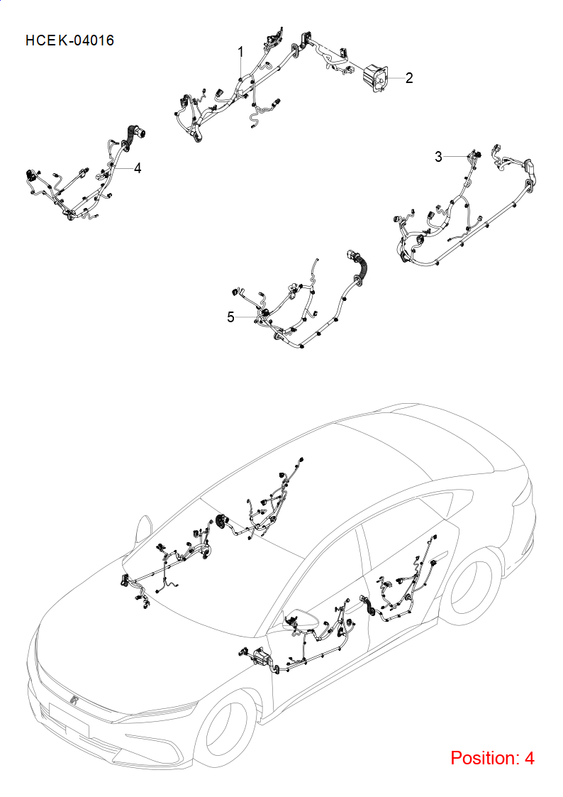 BYD Door wiring harness OEM 1612269200 HCENC4002400A FOR Han 1612269200-BYD_OEM