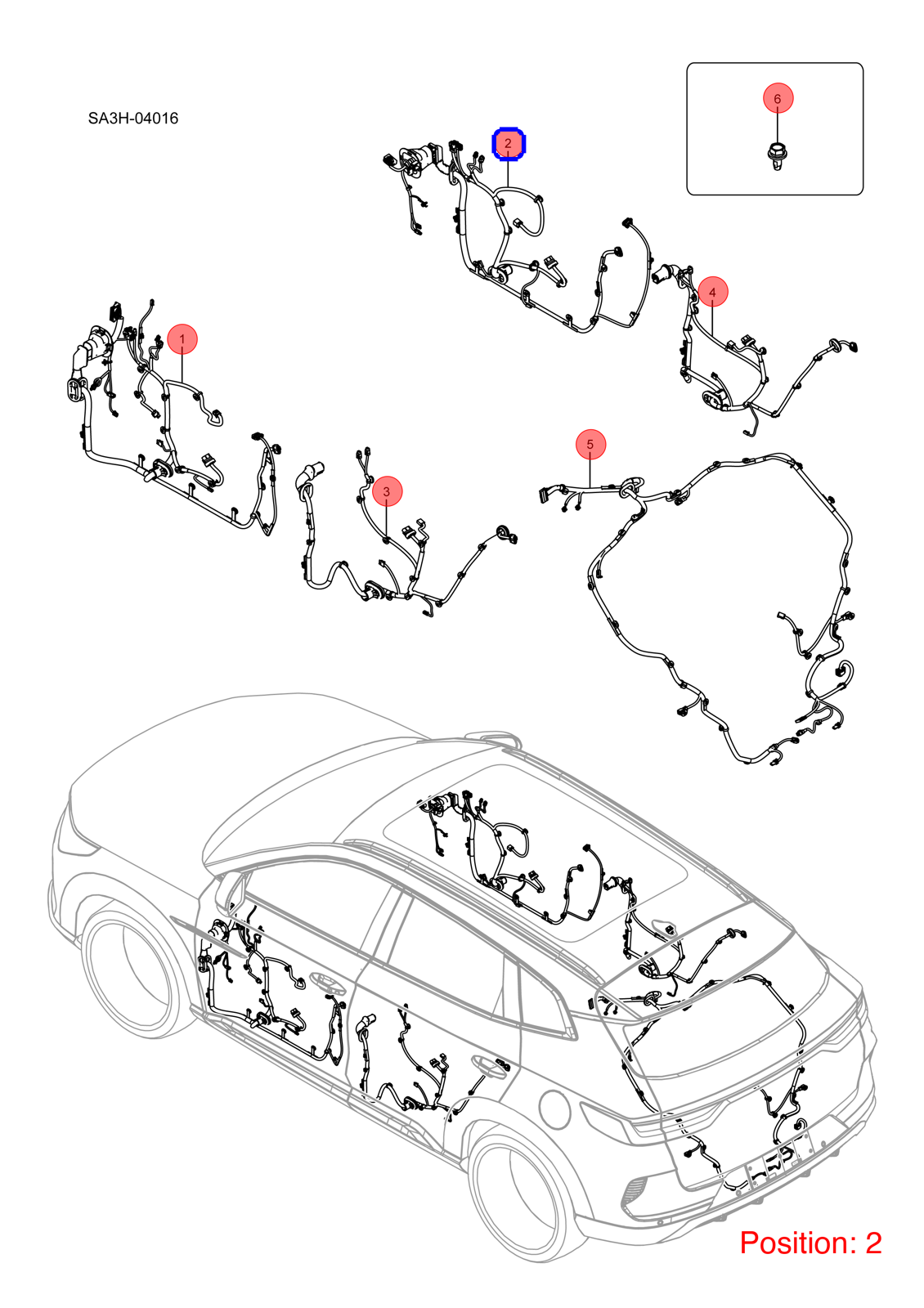 BYD Door wiring harness OEM 1615105000 SA3HX4002200A FOR Song 1615105000-BYD_OEM