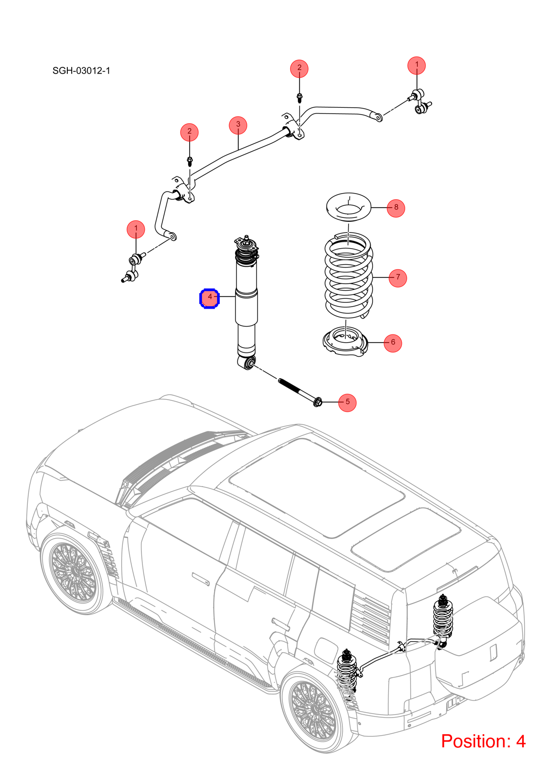 BYD Shock absorber OEM 1615110000 SGHA2915030G FOR YANGWANG 1615110000-BYD_OEM