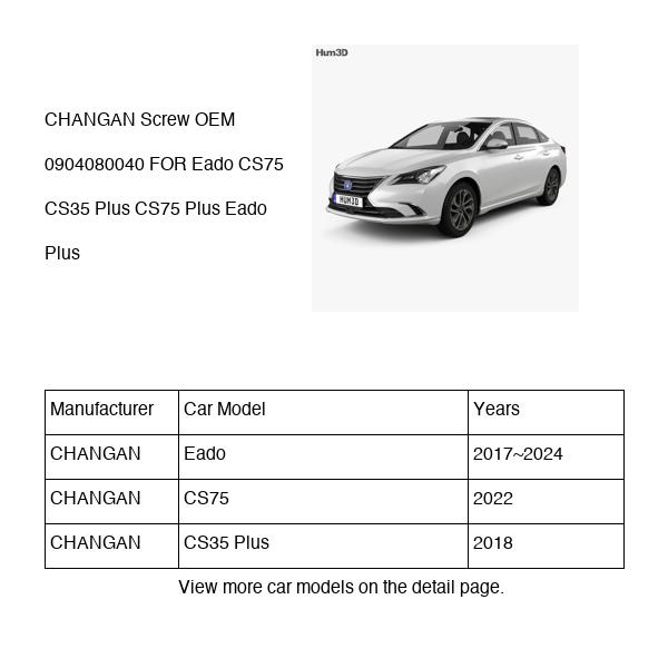 CHANGAN Screw OEM 0904080040 FOR Eado CS75 CS35 0904080040-CHANGAN_OEM