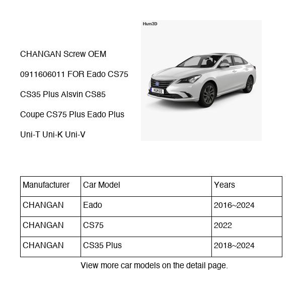 CHANGAN Screw OEM 0911606011 Q0911606011 FOR Eado CS75 CS35 Alsvin CS85 Uni-T Uni-K Uni-V 0911606011-CHANGAN_OEM