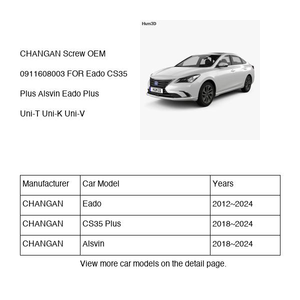 CHANGAN Screw OEM 0911608003 Q0911608003 FOR Eado CS35 Alsvin Uni-T Uni-K Uni-V 0911608003-CHANGAN_OEM