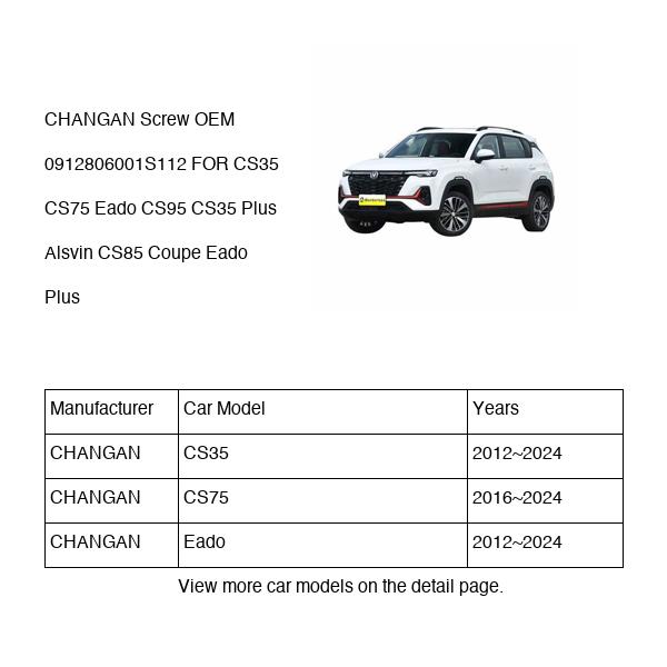 CHANGAN Screw OEM 0912806001S112 R1110410300 FOR CS35 CS75 Eado CS95 Alsvin CS85 0912806001S112-CHANGAN_OEM