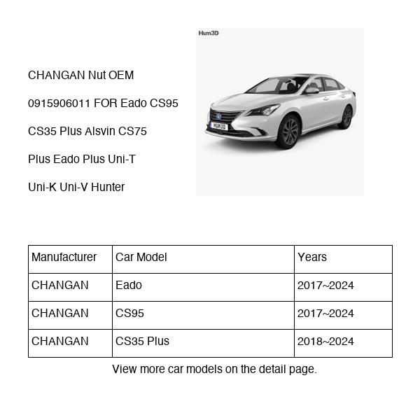 CHANGAN Nut OEM 0915906011 S4010261100 FOR Eado CS95 CS35 Alsvin CS75 Uni-T Uni-K Uni-V Hunter 0915906011-CHANGAN_OEM