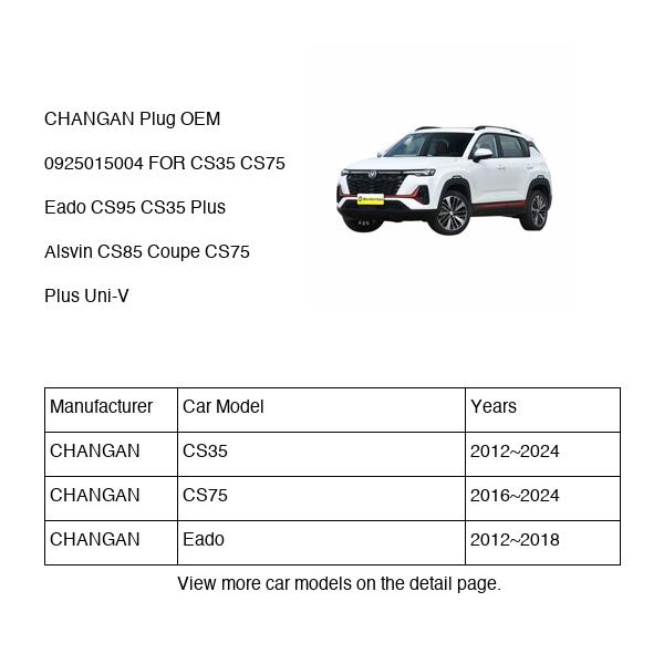 CHANGAN Plug OEM 0925015004 Q0925015004 FOR CS35 CS75 Eado CS95 Alsvin CS85 Uni-V 0925015004-CHANGAN_OEM