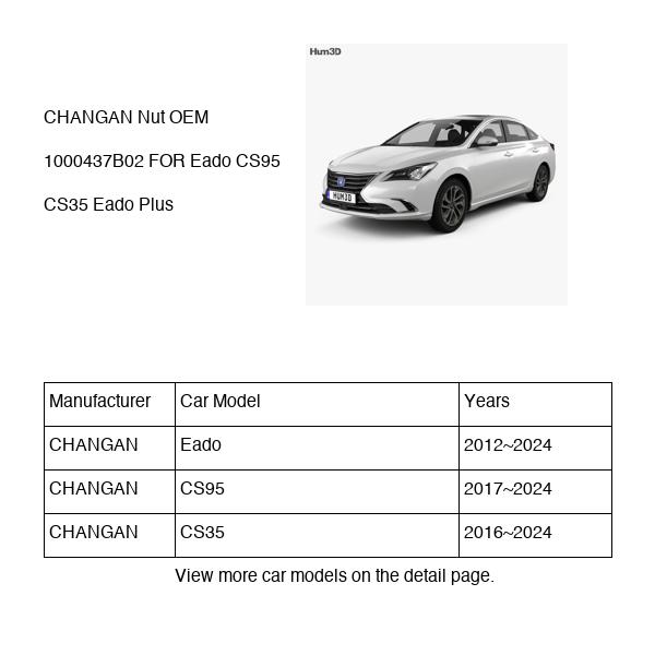 CHANGAN Nut OEM 1000437B02 H150041200 FOR Eado CS95 CS35 1000437B02-CHANGAN_OEM