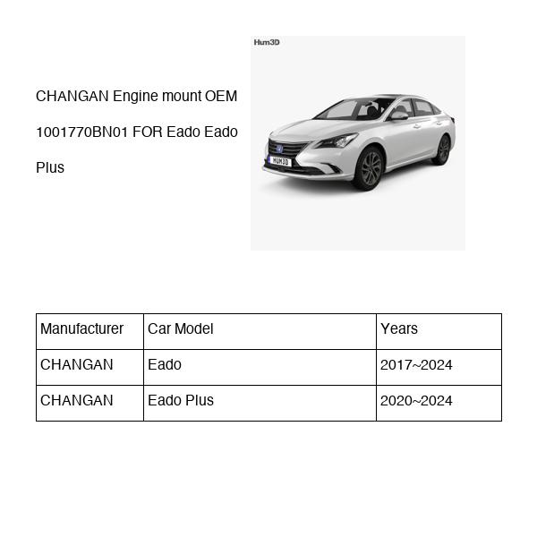 CHANGAN Engine mount OEM 1001770BN01 C211F2101020200 FOR Eado 1001770BN01-CHANGAN_OEM