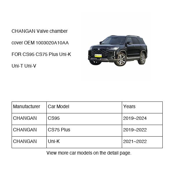 CHANGAN Valve chamber cover OEM 1003020A10AA D20T0034100AA FOR CS95 CS75 Uni-K Uni-T Uni-V 1003020A10AA-CHANGAN_OEM