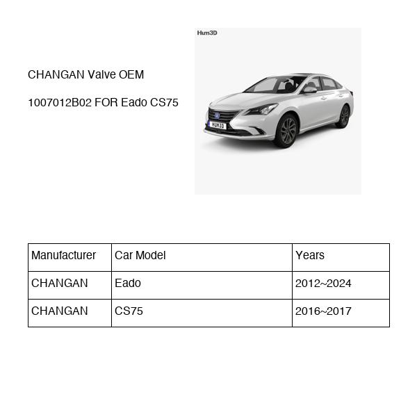CHANGAN Valve OEM 1007012B02 H15T0050001 FOR Eado CS75 1007012B02-CHANGAN_OEM