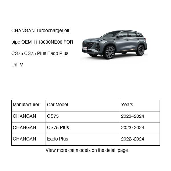 CHANGAN Turbocharger oil pipe OEM 1118830NE08 NE15T0032360 FOR CS75 Eado Uni-V 1118830NE08-CHANGAN_OEM