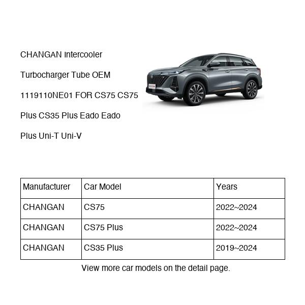 CHANGAN Intercooler Turbocharger Tube OEM 1119110NE01 NE14T0020160 FOR CS75 CS35 Eado Uni-T Uni-V 1119110NE01-CHANGAN_OEM