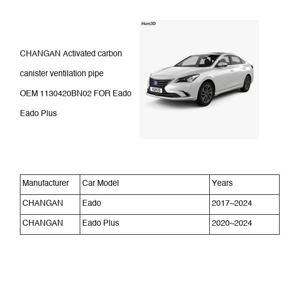 CHANGAN Activated carbon canister ventilation pipe OEM 1130420BN02 C212F2601012200 FOR Eado 1130420BN02-CHANGAN_OEM