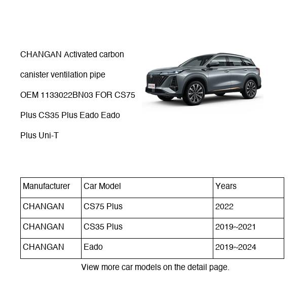 CHANGAN Activated carbon canister ventilation pipe OEM 1133022BN03 C211F2107143100 FOR CS75 CS35 Eado Uni-T 1133022BN03-CHANGAN_OEM