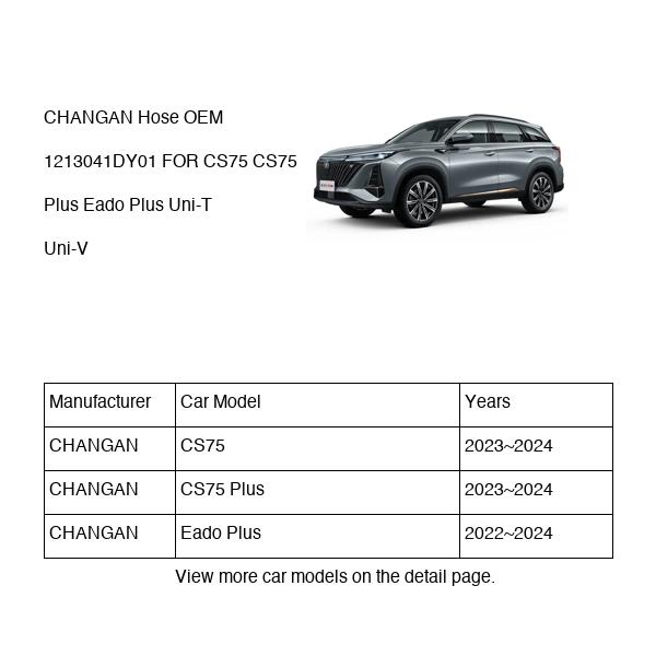 CHANGAN Hose OEM 1213041DY01 C589F2107140600 FOR CS75 Eado Uni-T Uni-V 1213041DY01-CHANGAN_OEM
