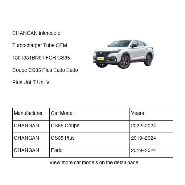 CHANGAN Intercooler Turbocharger Tube OEM 1301331BN01 C211F2107143200 FOR CS85 CS35 Eado Uni-T Uni-V 1301331BN01-CHANGAN_OEM