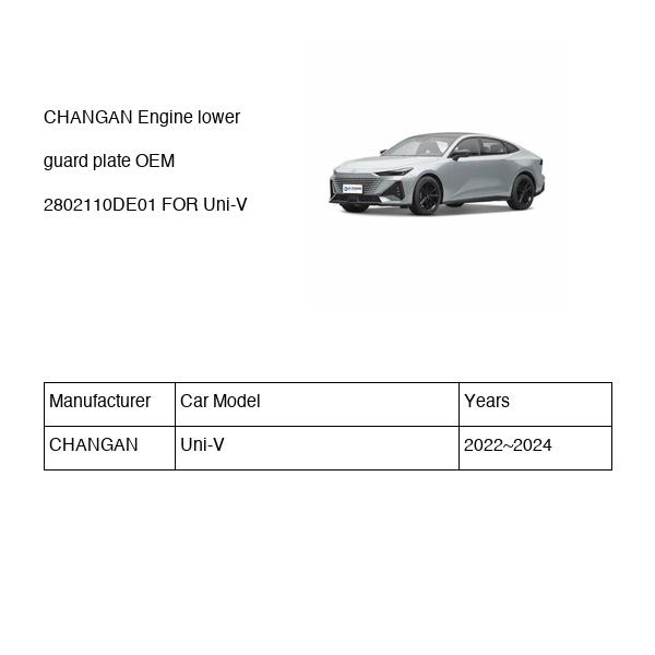 CHANGAN Engine lower guard plate OEM 2802110DE01 C281F2709080100 FOR Uni-V 2802110DE01-CHANGAN_OEM