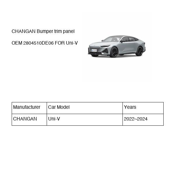 CHANGAN Bumper trim panel OEM 2804510DE06 C281F2713031602 FOR Uni-V 2804510DE06-CHANGAN_OEM