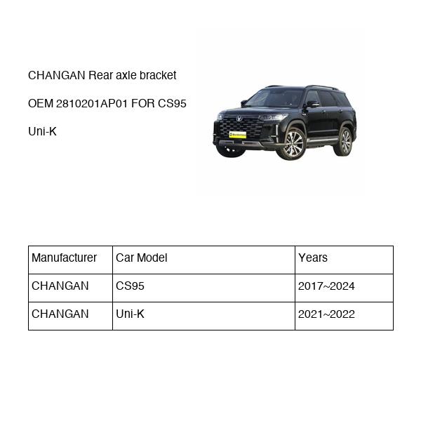 CHANGAN Rear axle bracket OEM 2810201AP01 S4010351200 FOR CS95 Uni-K 2810201AP01-CHANGAN_OEM