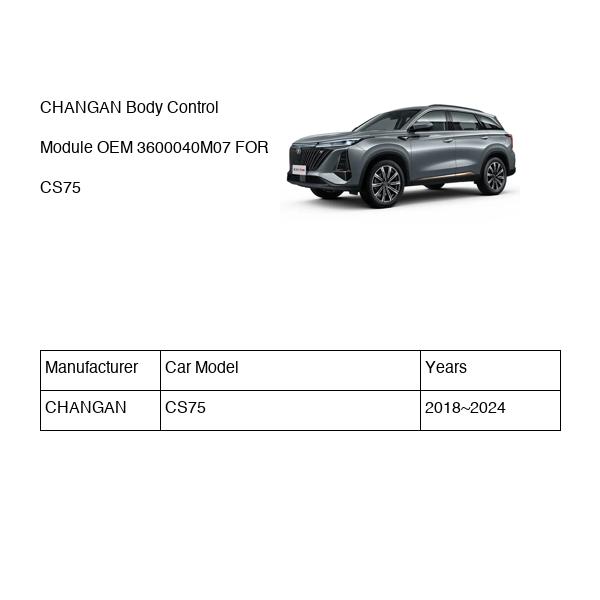 CHANGAN Body Control Module OEM 3600040M07 S3010430810 FOR CS75 3600040M07-CHANGAN_OEM