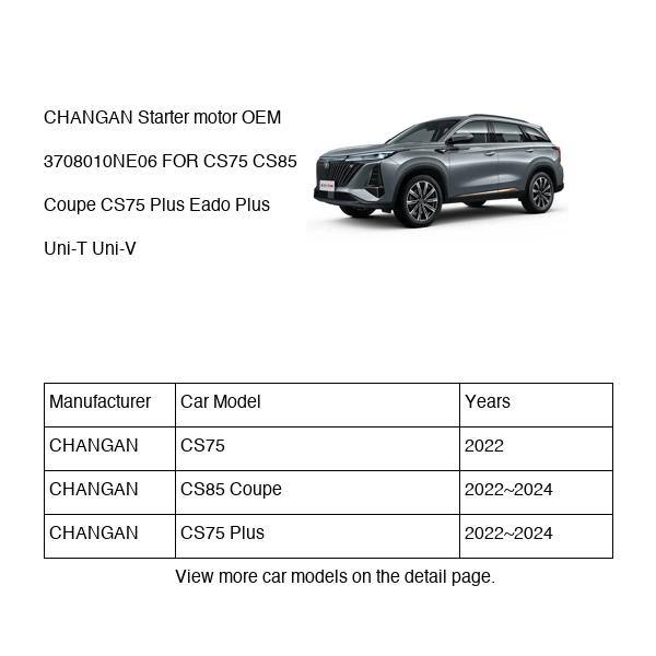 CHANGAN Starter motor OEM 3708010NE06 B316F2115010201 FOR CS75 CS85 Eado Uni-T Uni-V 3708010NE06-CHANGAN_OEM