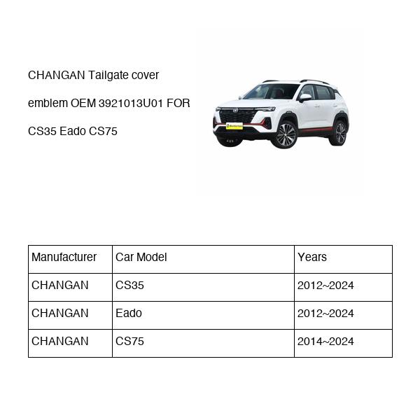CHANGAN Tailgate cover emblem OEM 3921013U01 C2011400600 FOR CS35 Eado CS75 3921013U01-CHANGAN_OEM