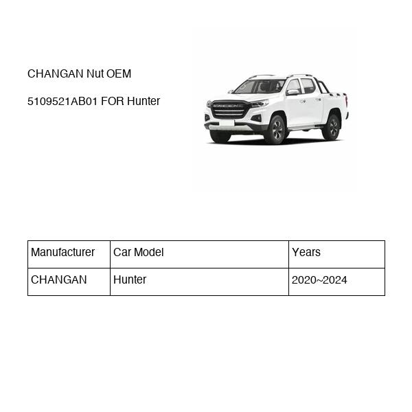 CHANGAN Nut OEM 5109521AB01 F101EV1290716 FOR Hunter 5109521AB01-CHANGAN_OEM
