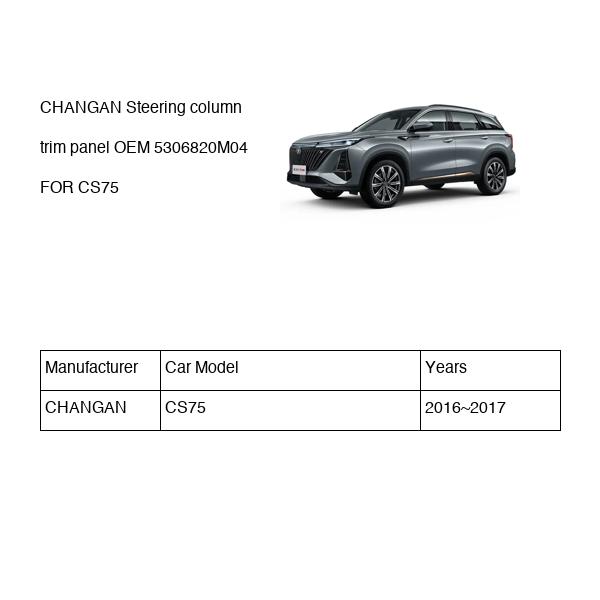 CHANGAN Steering column trim panel OEM 5306820M04 S3011051403 FOR CS75 5306820M04-CHANGAN_OEM