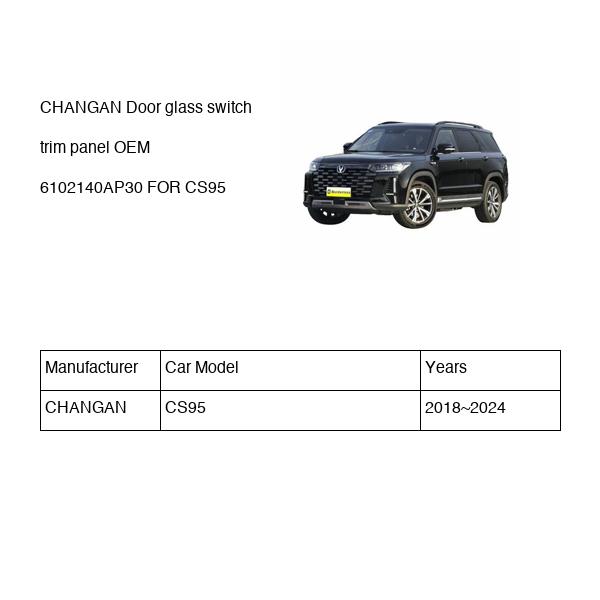 CHANGAN Door glass switch trim panel OEM 6102140AP30 S4010550710 FOR CS95 6102140AP30-CHANGAN_OEM