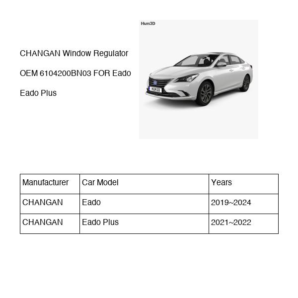 CHANGAN Window Regulator OEM 6104200BN03 C211F2705020401 FOR Eado 6104200BN03-CHANGAN_OEM