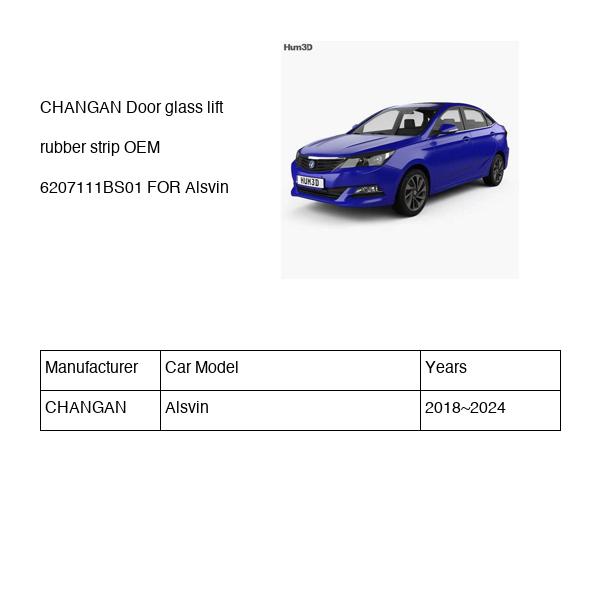 CHANGAN Door glass lift rubber strip OEM 6207111BS01 B511F2704080500 FOR Alsvin 6207111BS01-CHANGAN_OEM
