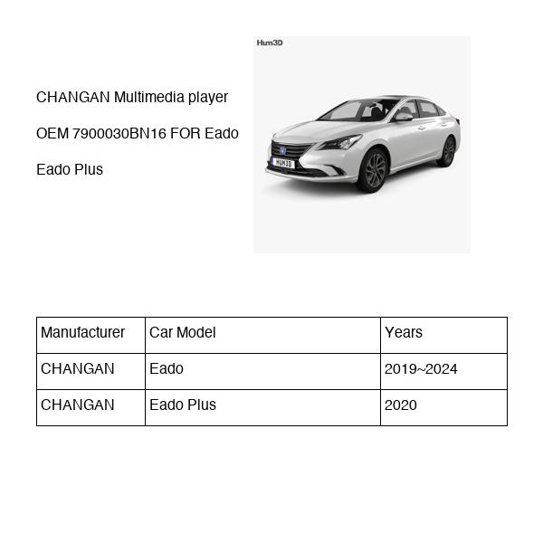 CHANGAN Multimedia player OEM 7900030BN16 C211F2804020107 FOR Eado 7900030BN16-CHANGAN_OEM