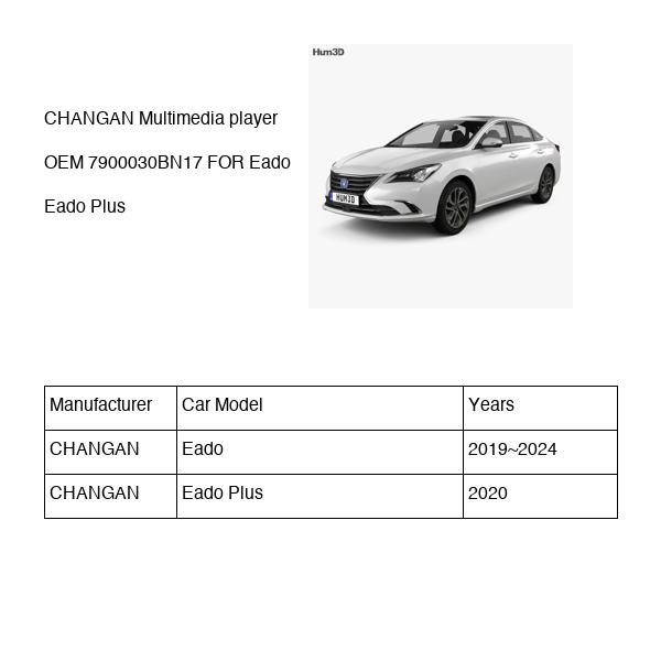 CHANGAN Multimedia player OEM 7900030BN17 C211F2804020108 FOR Eado 7900030BN17-CHANGAN_OEM