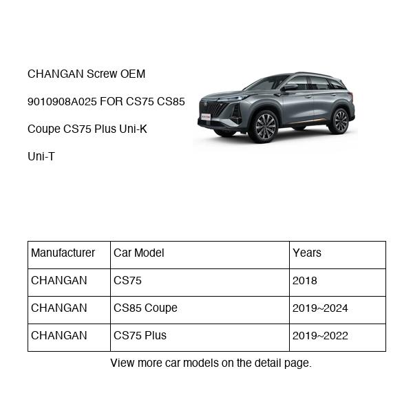 CHANGAN Screw OEM 9010908A025 H15T0258160 FOR CS75 CS85 Uni-K Uni-T 9010908A025-CHANGAN_OEM