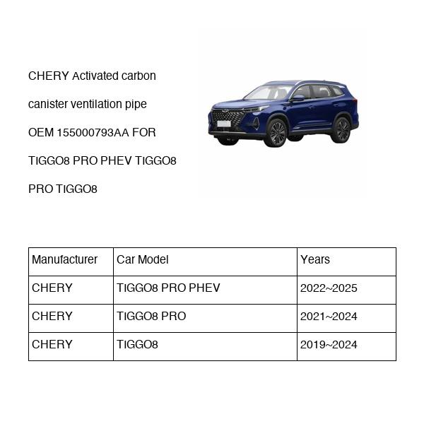 CHERY Activated carbon canister ventilation pipe OEM 155000793AA FOR TIGGO8 155000793AA-CHERY_OEM