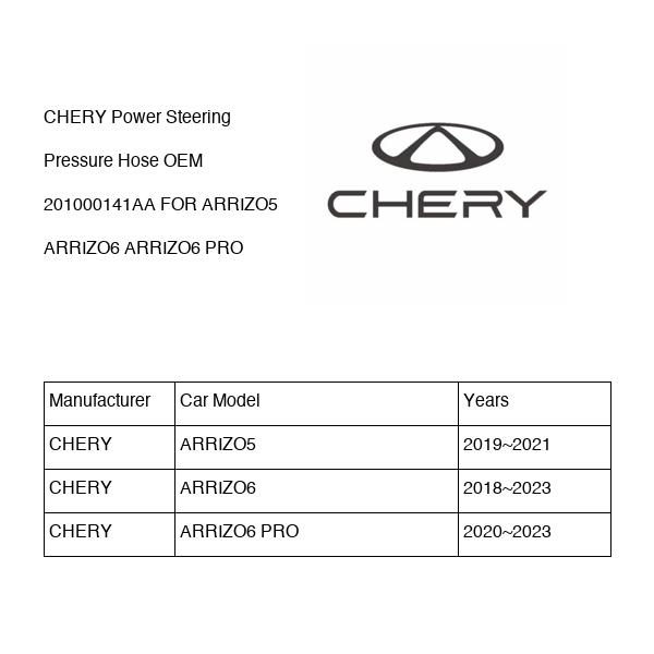 CHERY Power Steering Pressure Hose OEM 201000141AA FOR ARRIZO5 ARRIZO6 201000141AA-CHERY_OEM