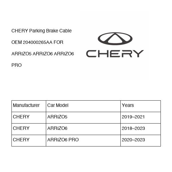 CHERY Parking Brake Cable OEM 204000265AA FOR ARRIZO5 ARRIZO6 204000265AA-CHERY_OEM