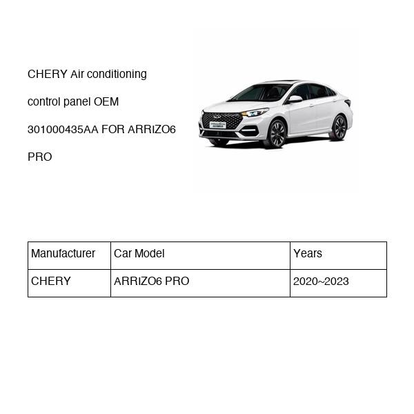 CHERY Air conditioning control panel OEM 301000435AA FOR ARRIZO6 301000435AA-CHERY_OEM