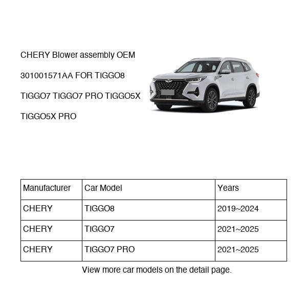 CHERY Blower assembly OEM 301001571AA FOR TIGGO8 TIGGO7 TIGGO5X 301001571AA-CHERY_OEM