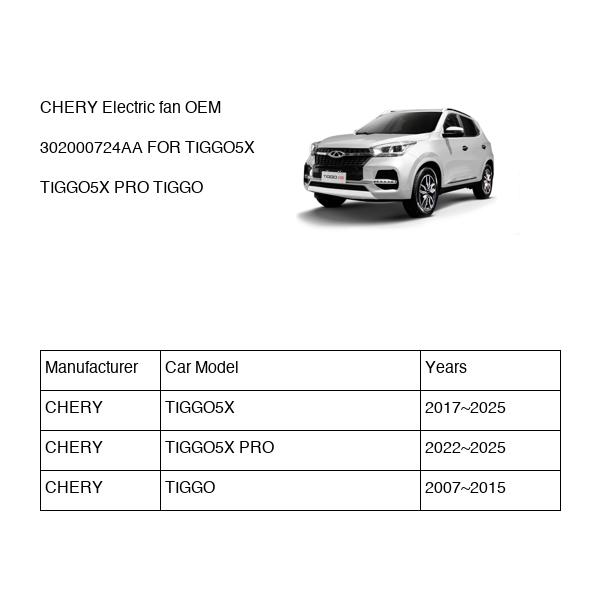 CHERY Electric fan OEM 302000724AA FOR TIGGO5X TIGGO 302000724AA-CHERY_OEM