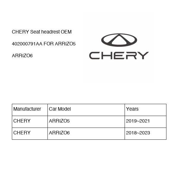 CHERY Seat headrest OEM 402000791AA FOR ARRIZO5 ARRIZO6 402000791AA-CHERY_OEM